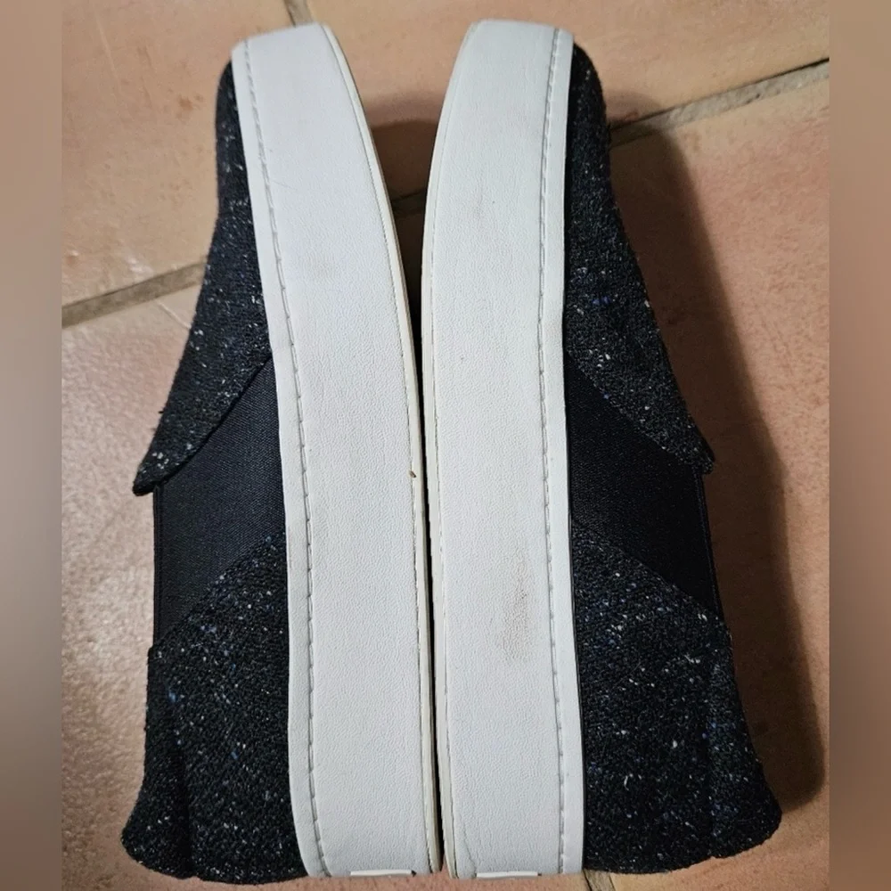 Vince Warren Platform Slip On Sneaker in Navy Tweed 8.5